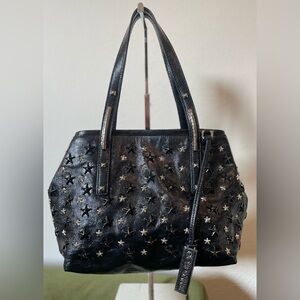 Jimmy Choo Black Star Studded Sophia Shoulder Bag with Studded Strap